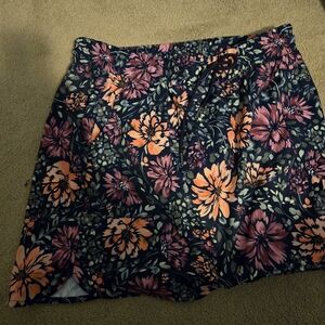 St. John's Bay Vibrant Floral Mini Skirt - Pink and Orange
